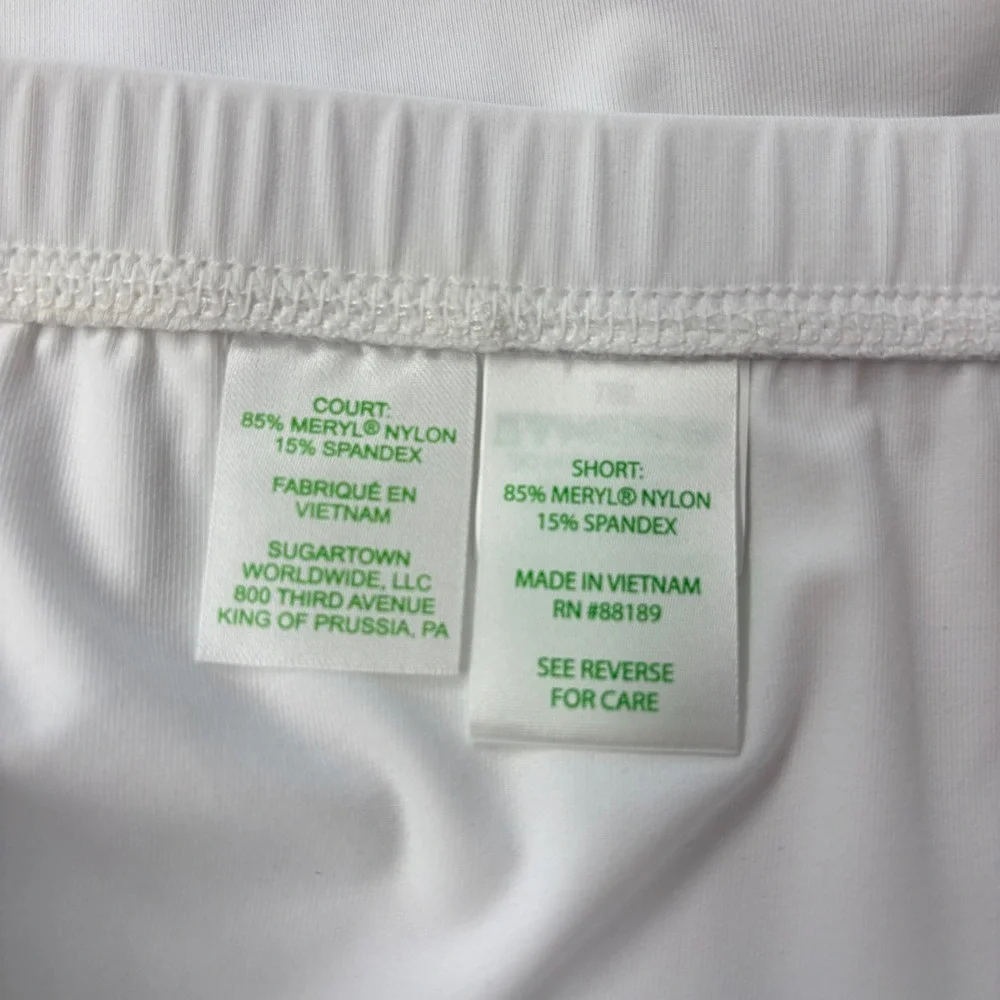 NWT Lilly Pulitzer Womens Luxletic Shorts XL White Frida Scallop Polo DressLiner - Picture 10 of 16